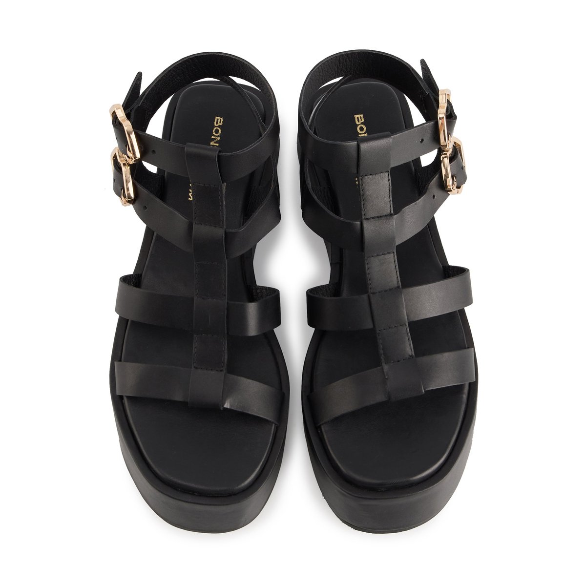 Sandales En Cuir Achillia Cuir noir, BONS BAISERS