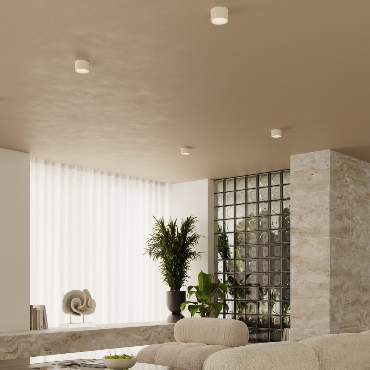 Plafonnier Aluminium Beige Gx53 1 MODO beige, EDEN