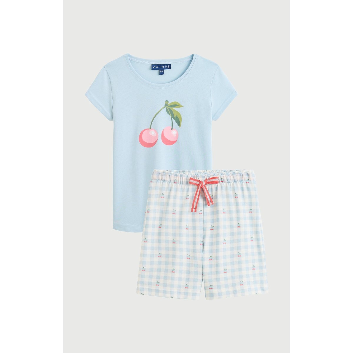 Pyjashort enfant en coton imprimé Cherry ciel, ARTHUR