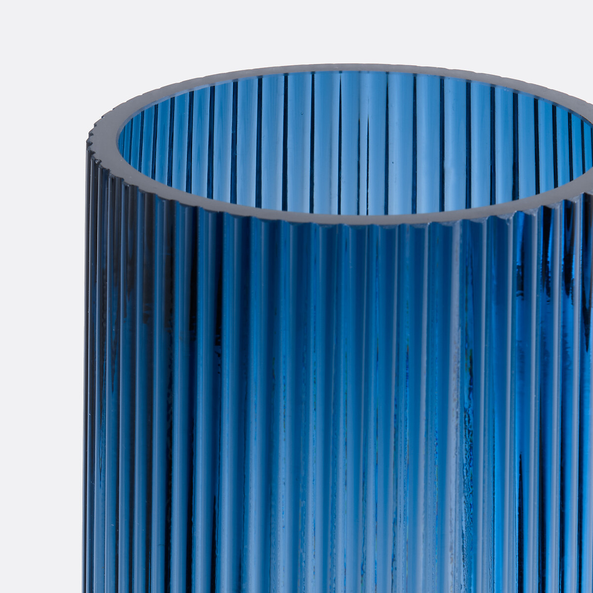 Jarra de vidro às riscas 22,5 cm, Marevia azul, LA REDOUTE INTERIEURS
