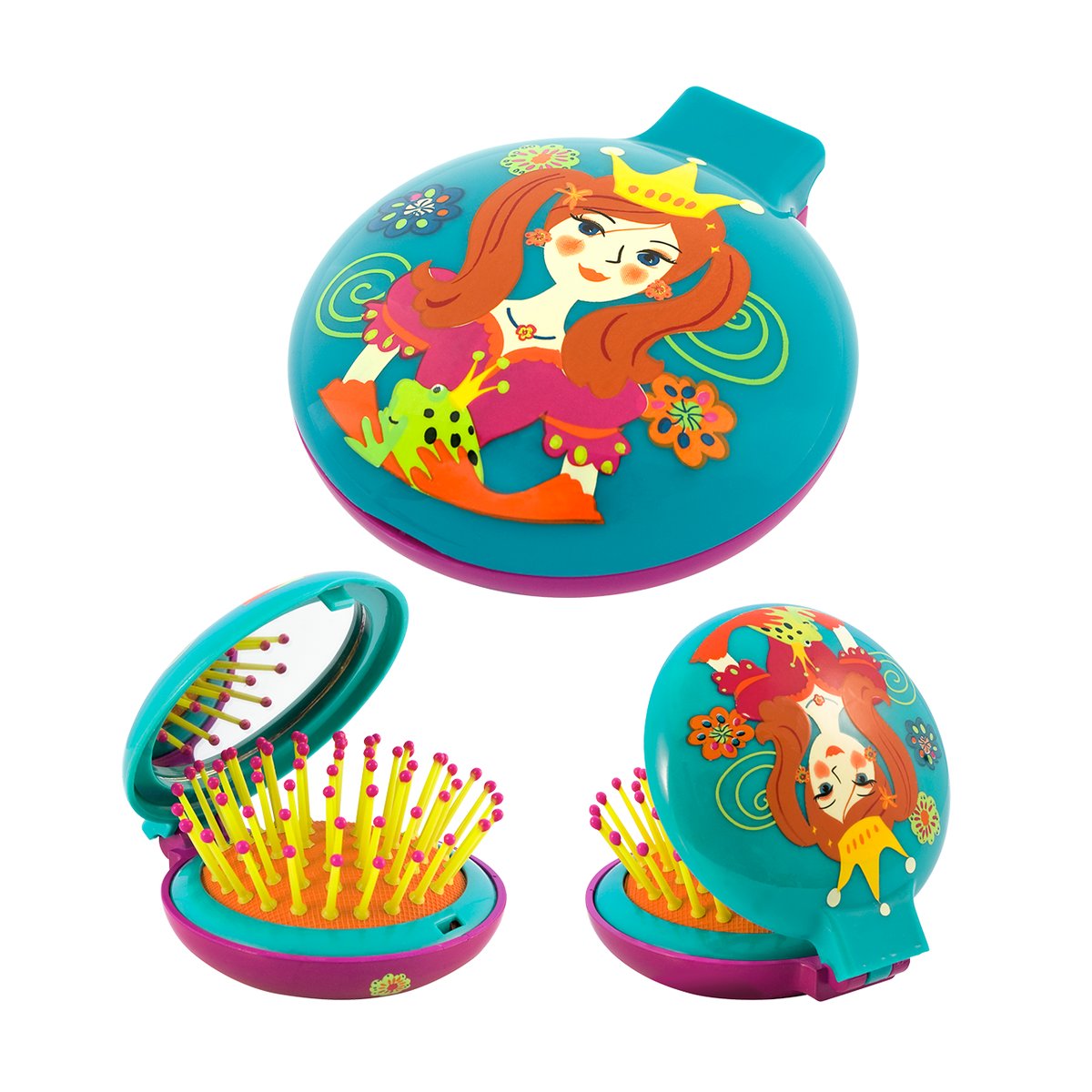 Brosse à cheveux miroir 2 en 1  Lady Retro Enfants blue owl, PYLONES