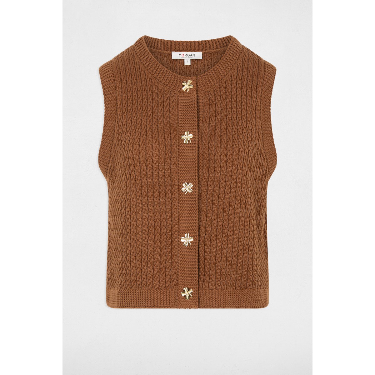 Pull sans manches camel, MORGAN