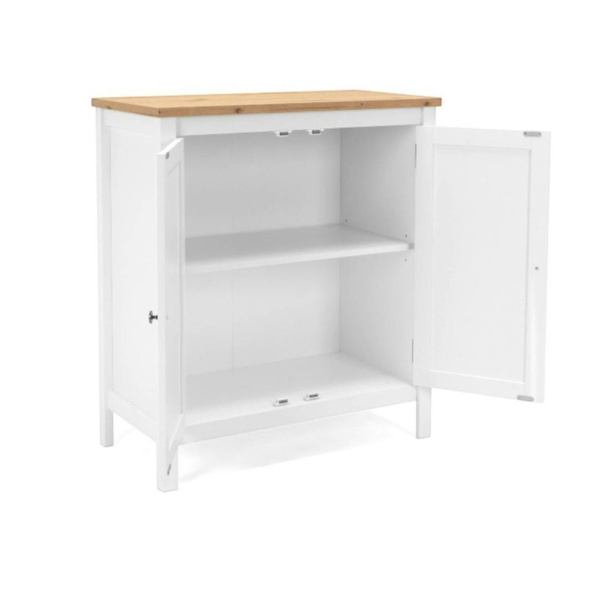 Petit buffet blanc 2 portes à encadrement VENZA blanc, PIER IMPORT