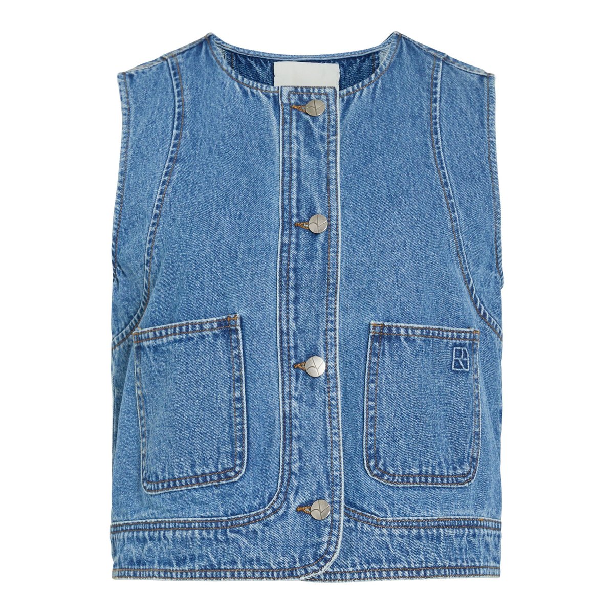 Gilet bleu - dark medium blue denim, ROUGE EDIT