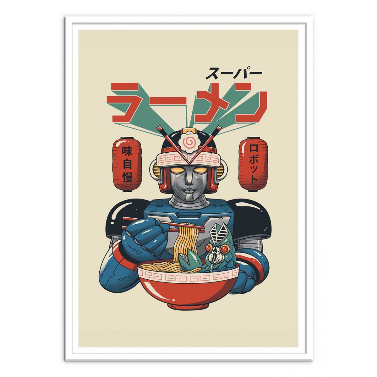 Affiche d'art - Super Ramen Bot - Vincent Trinidad affiche d'art, WALL EDITIONS