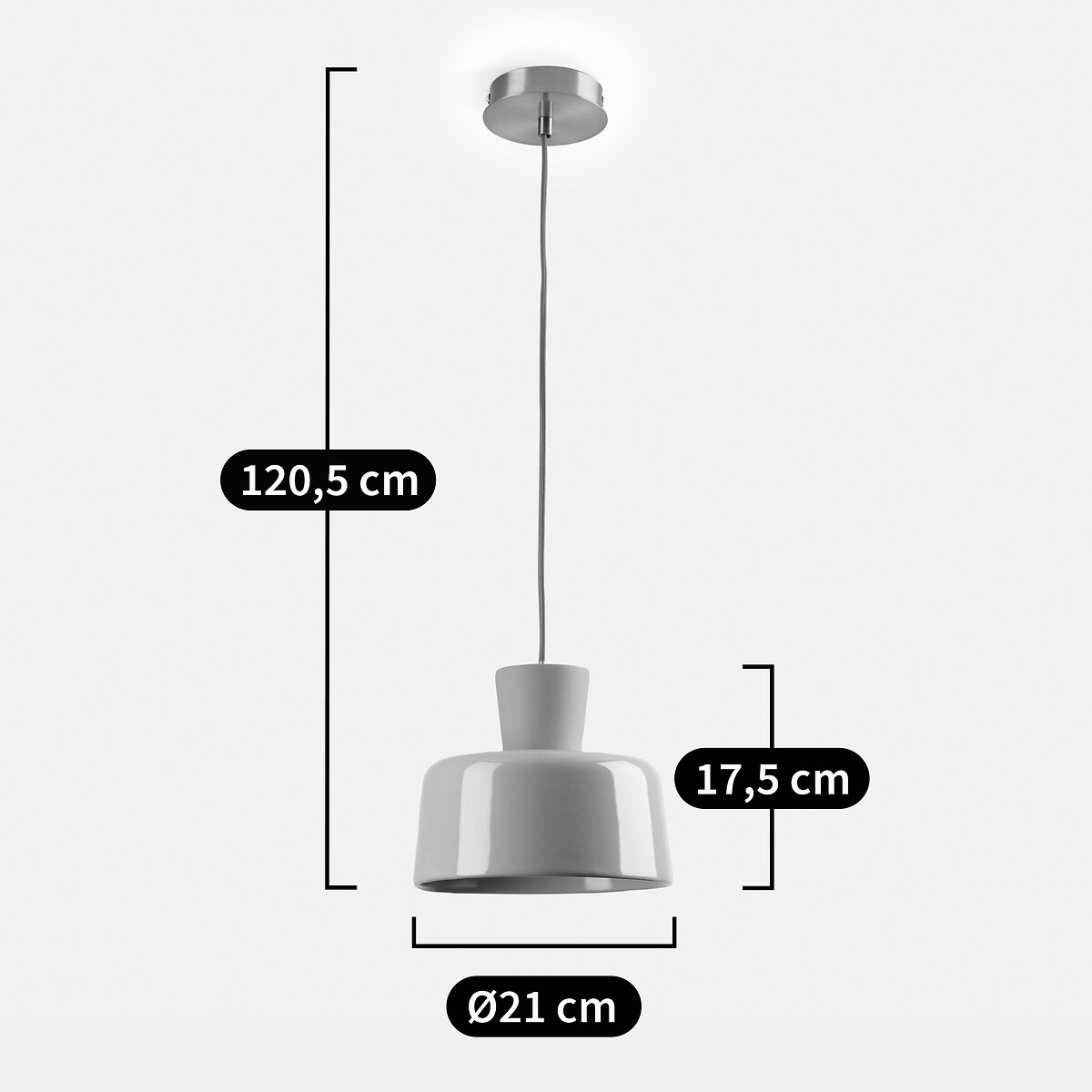 Lámpara colgante de cerámica de colores Ø 21 cm, Jimna caramelo, LA REDOUTE INTERIEURS