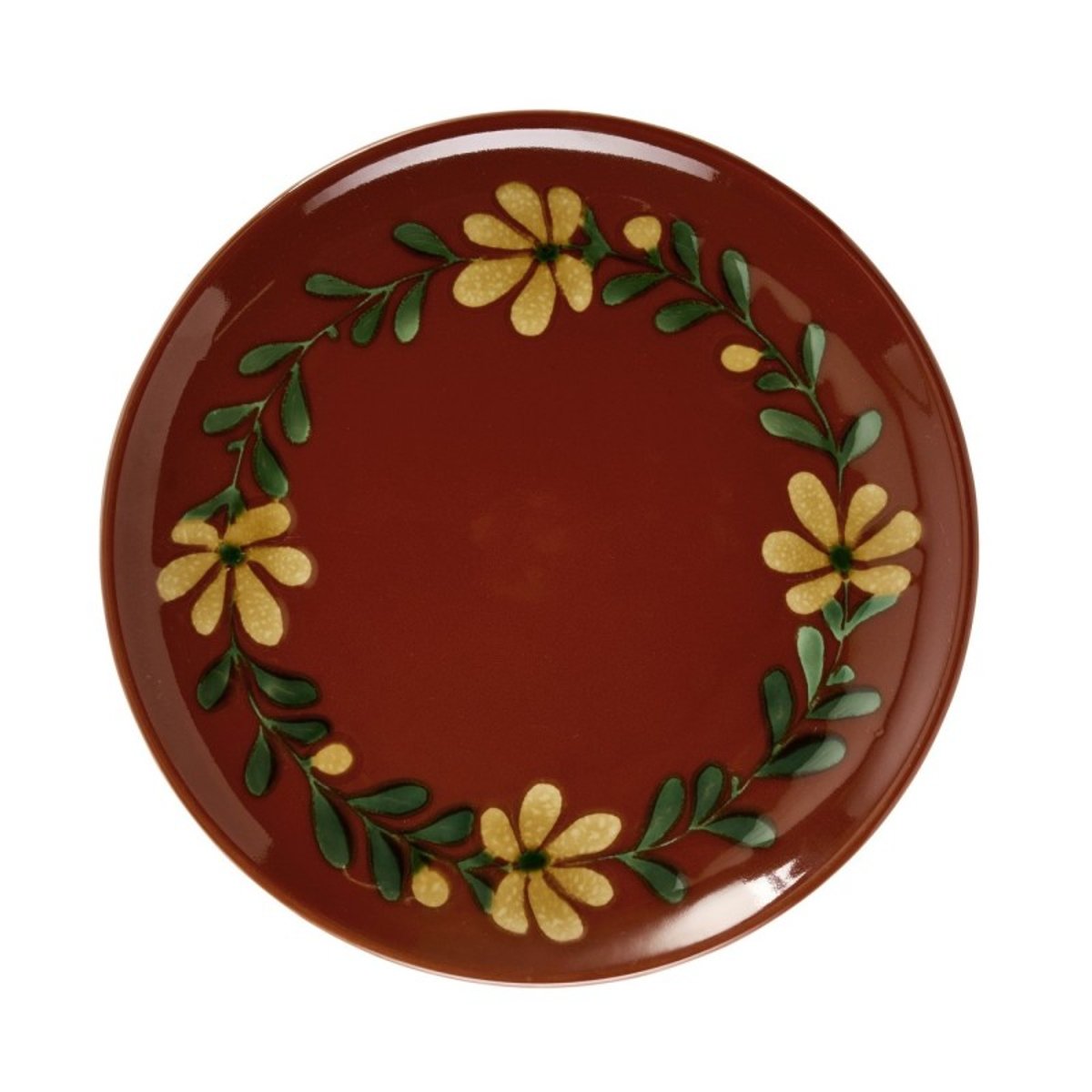 Assiette plate motif floral rouge, MADAM STOLTZ