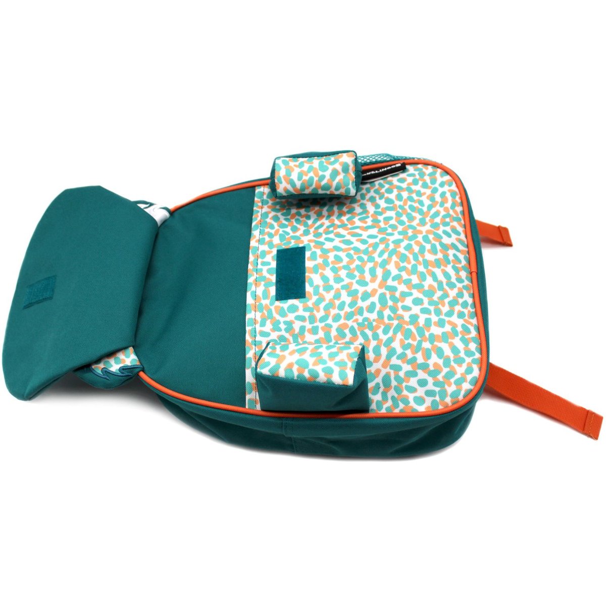 Sac à dos enfant bleu, blanc, orange, LES DEGLINGOS