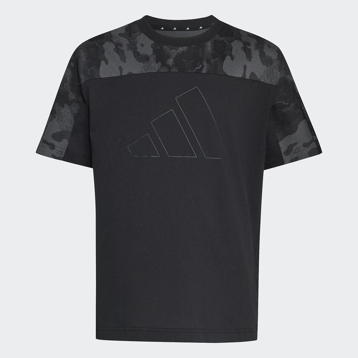 T-shirt manches courtes, imprimé camouflage noir, adidas Performance