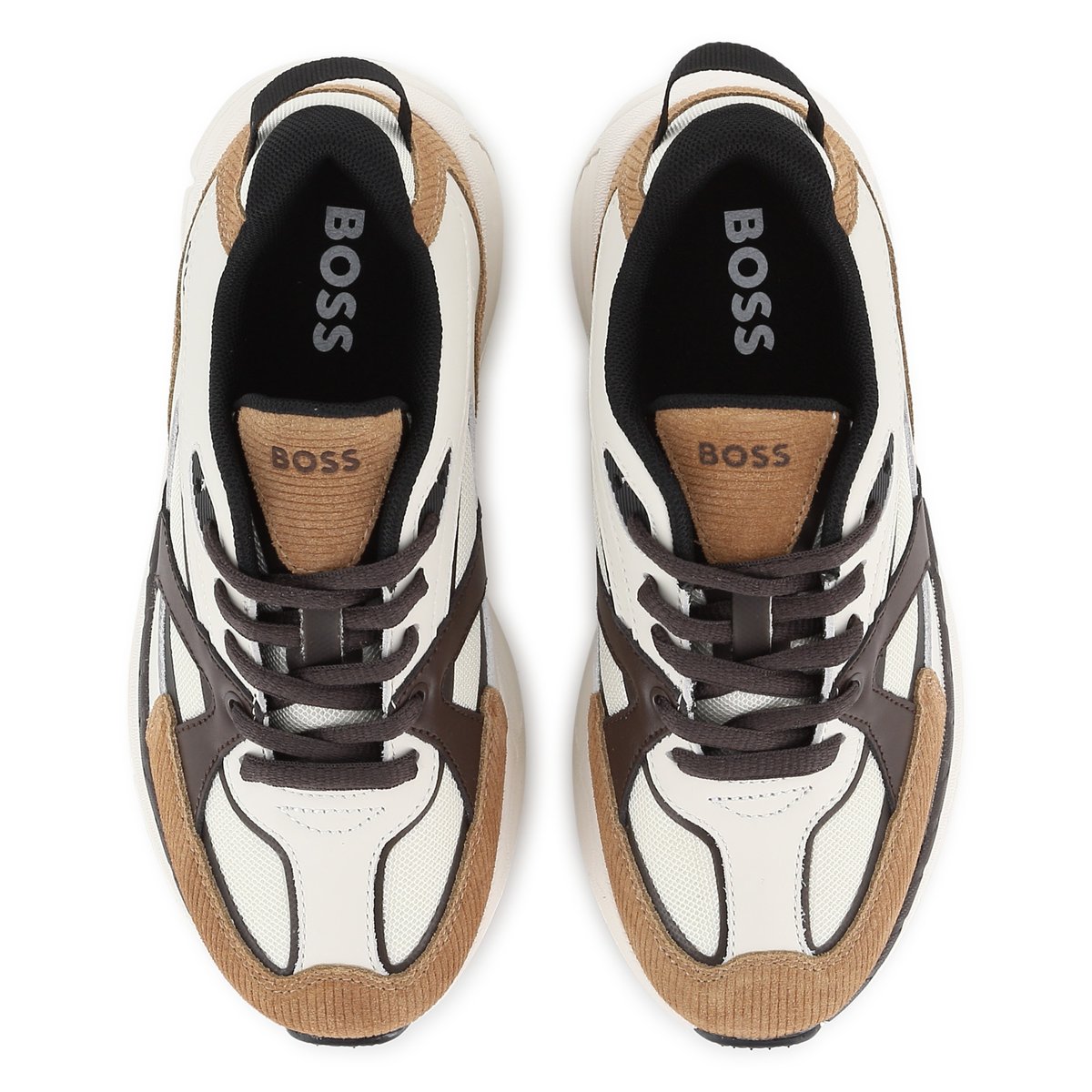 Baskets basses à lacets tourbe, BOSS KIDSWEAR