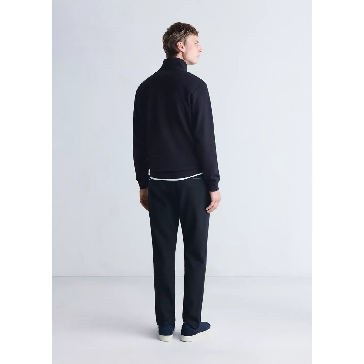 Sweat-shirt à col zippé Thermolite® bleu marine, MANGO MAN