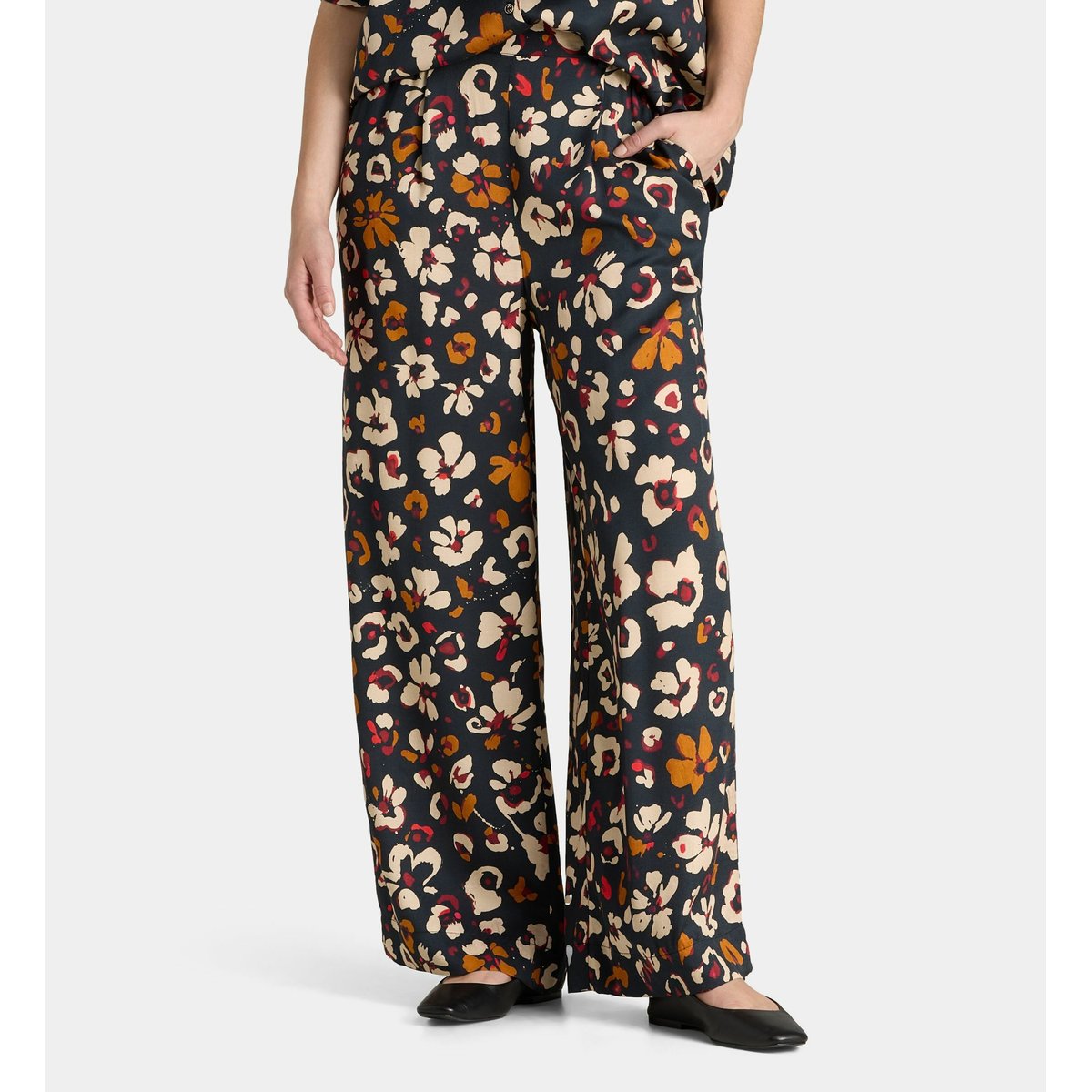 Pantalon caprice fio droit fleuri multicolore, GALERIES LAFAYETTE
