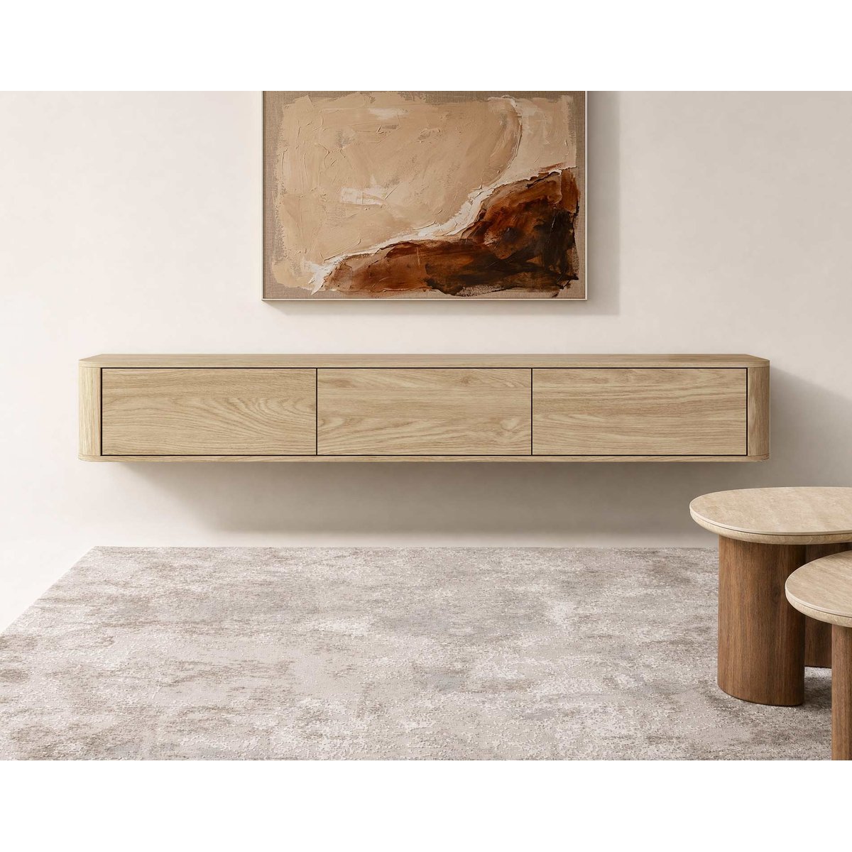 Meuble TV - MONA effet chêne, BEST MOBILIER