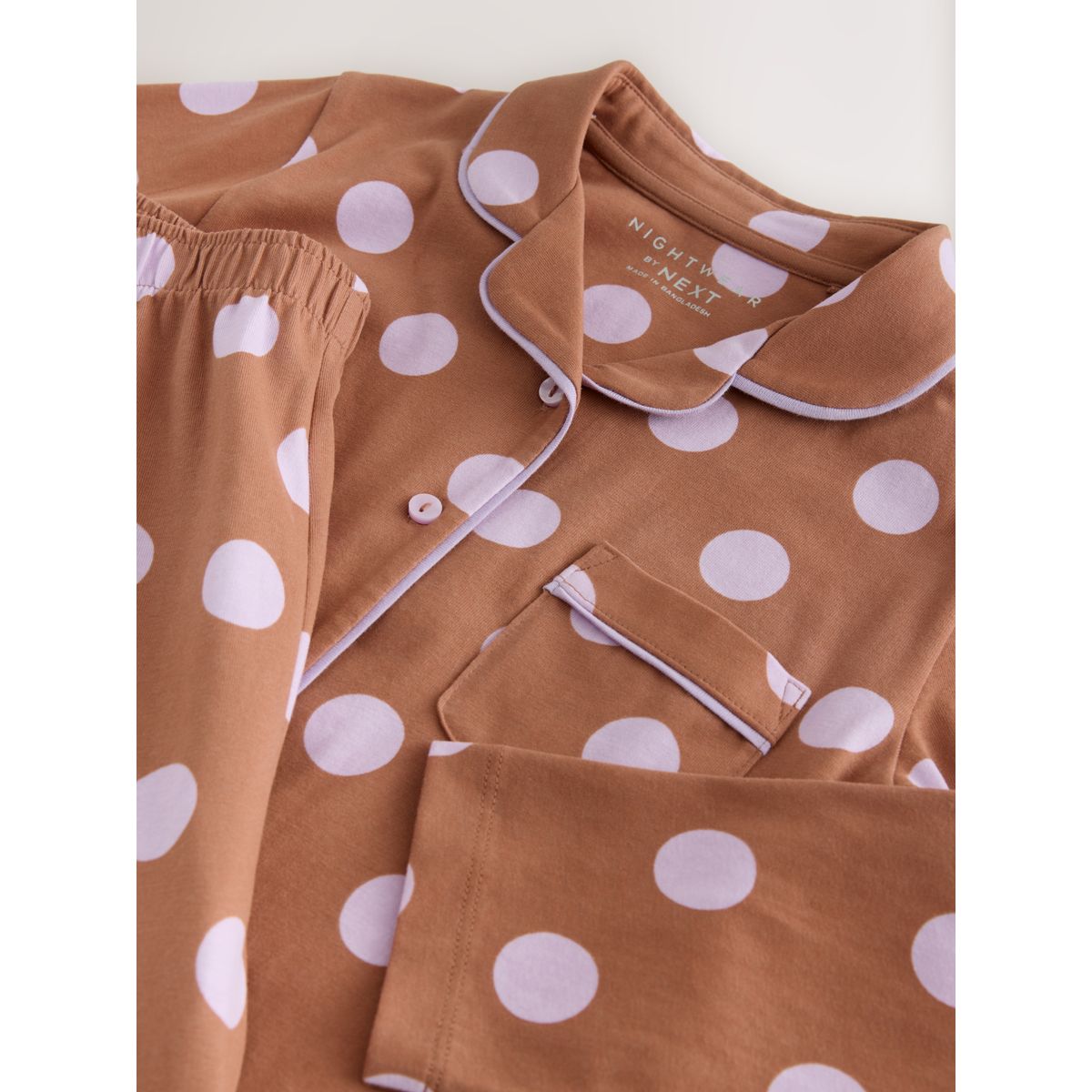 Pyjama boutonné, lot de 1 marron chocolat, NEXT