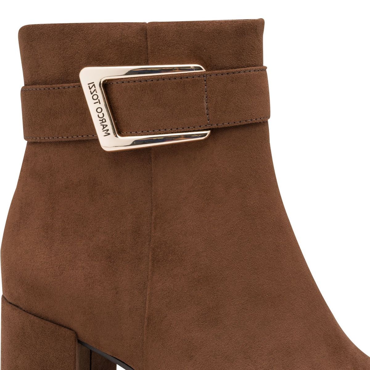 Bottine talon bloc marron taupe nubuck, MARCO TOZZI