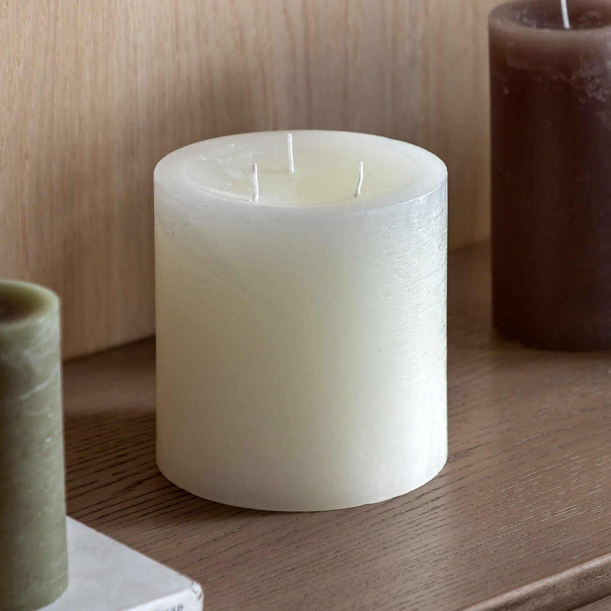 Large Rustic PillarPillar Candle in White white, ÉDITÉ