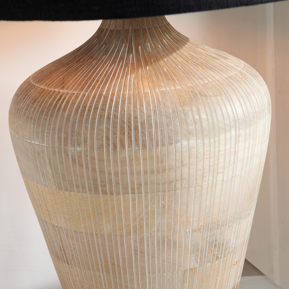 Thompson Textured Wood Table Lamp Base in White Wash white, ÉDITÉ