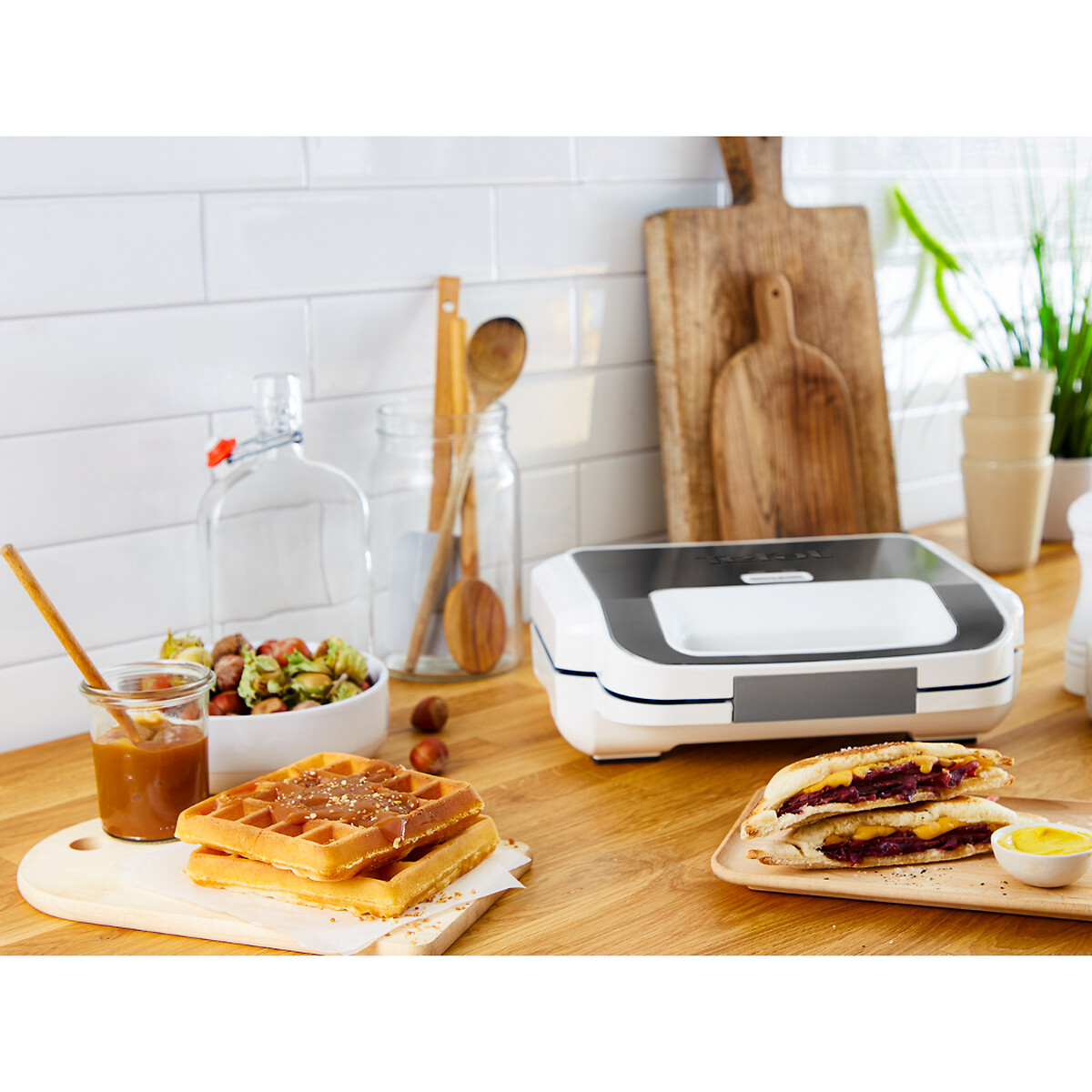 Gaufrier croques monsieur Snack XL SW701110 blanc/gris, TEFAL