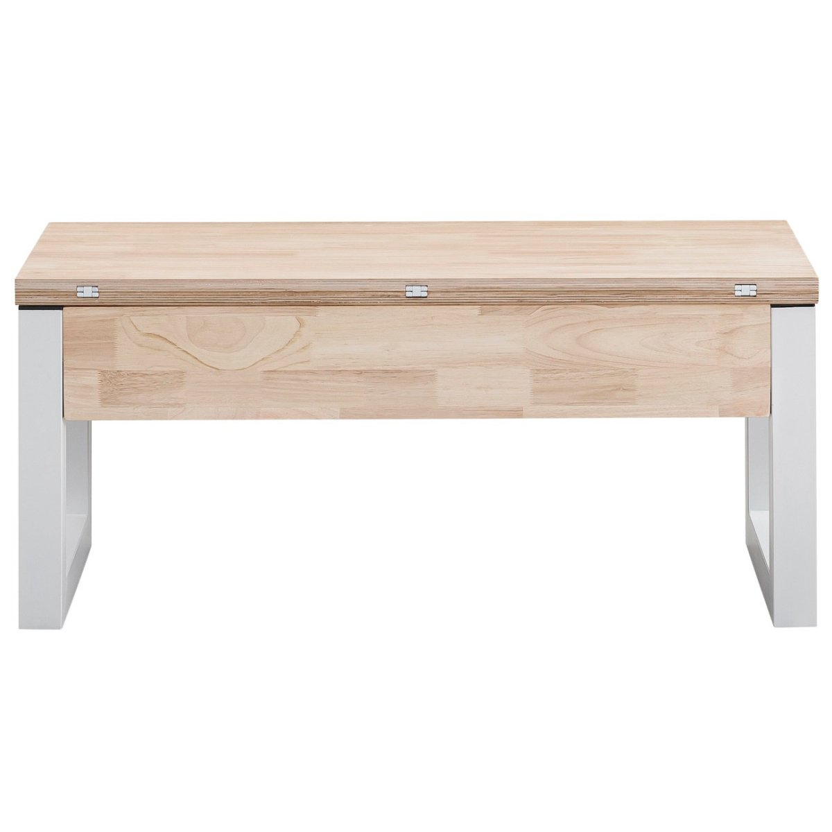 Table basse relevable et extensible bois et acier - DIANA blanc, MATHI DESIGN