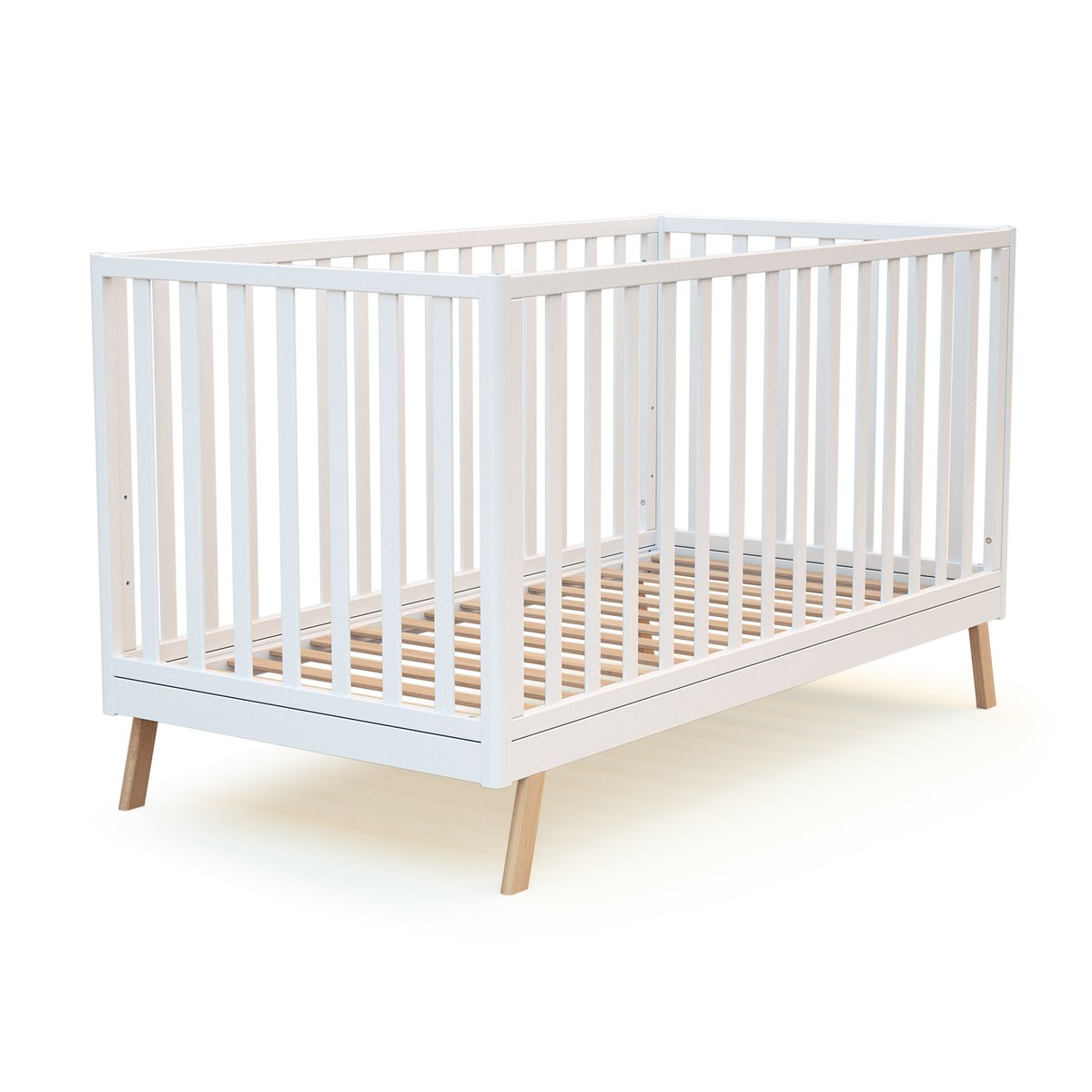 Lit bébé évolutif en bois KASA blanc, AT4