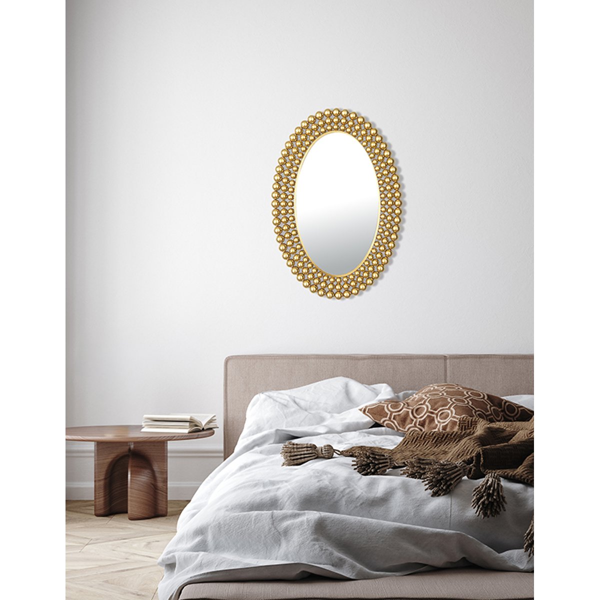 Miroir métal boules 60x89cm or, EMDE