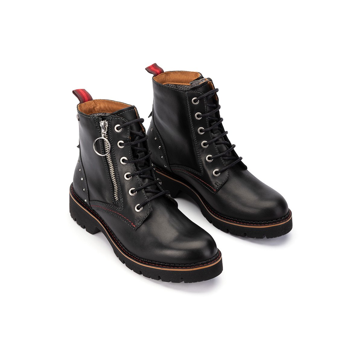 Bottines plates cuir Vicar black, PIKOLINOS