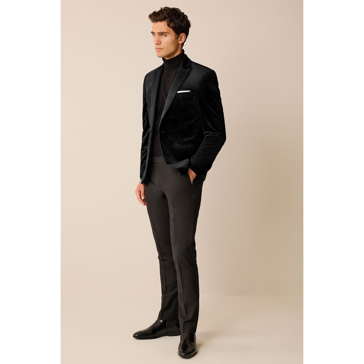 Blazer en velours noir, NEXT