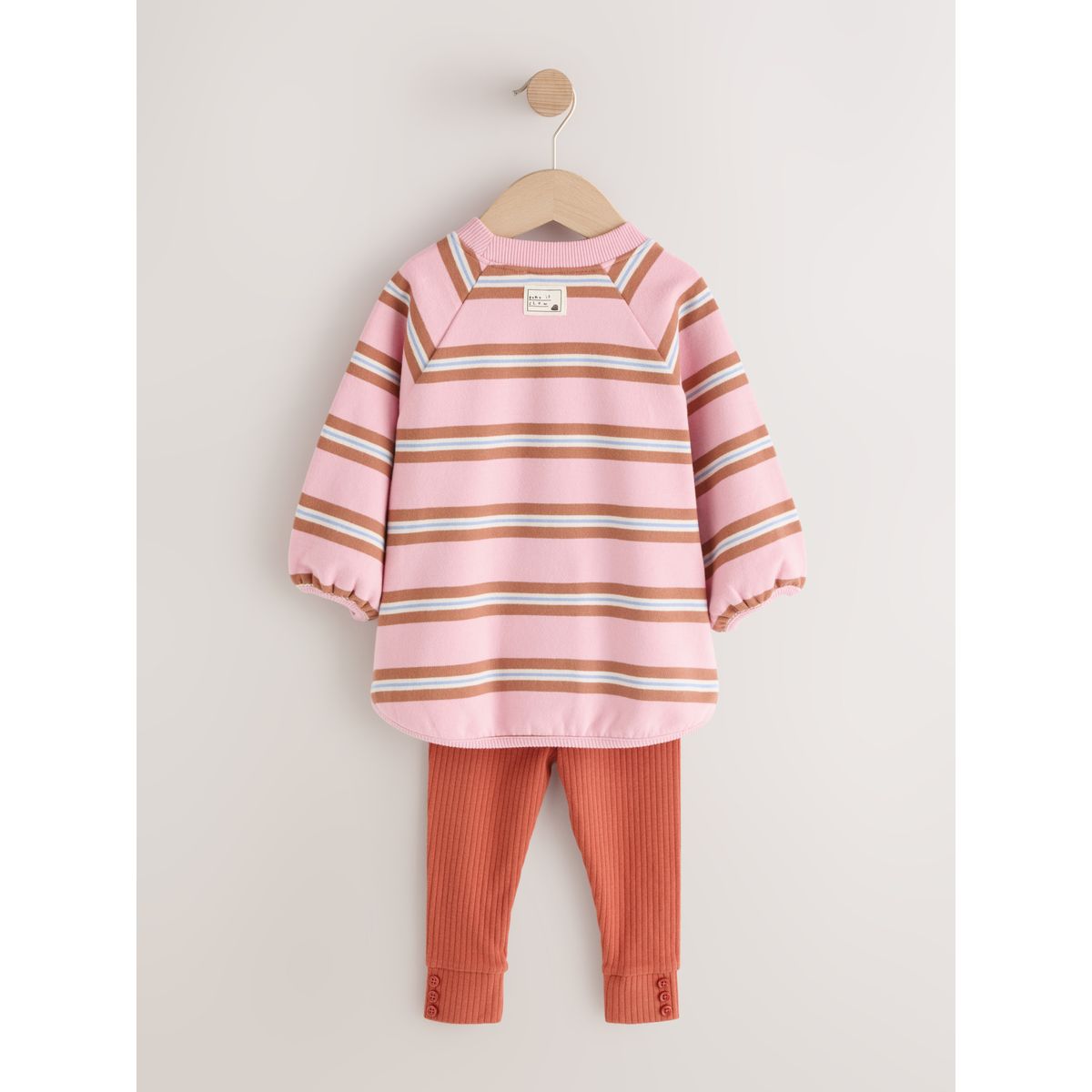 Ensemble sweat et legging rayures roses/crème, NEXT