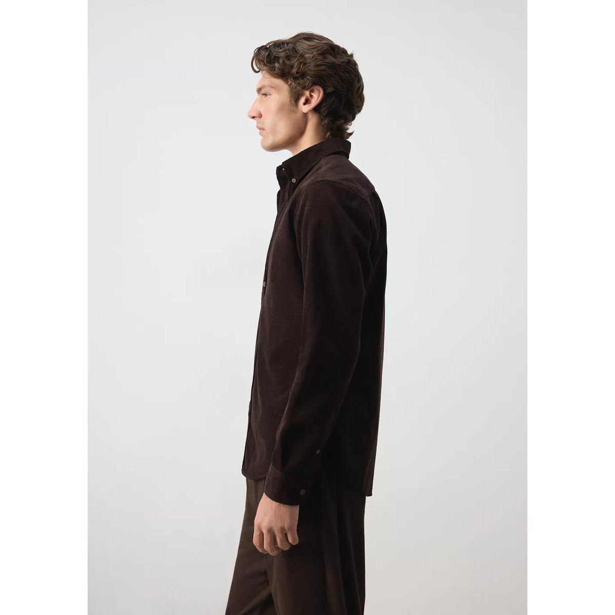 Chemise velours milleraies classic-fit chocolat, MANGO MAN