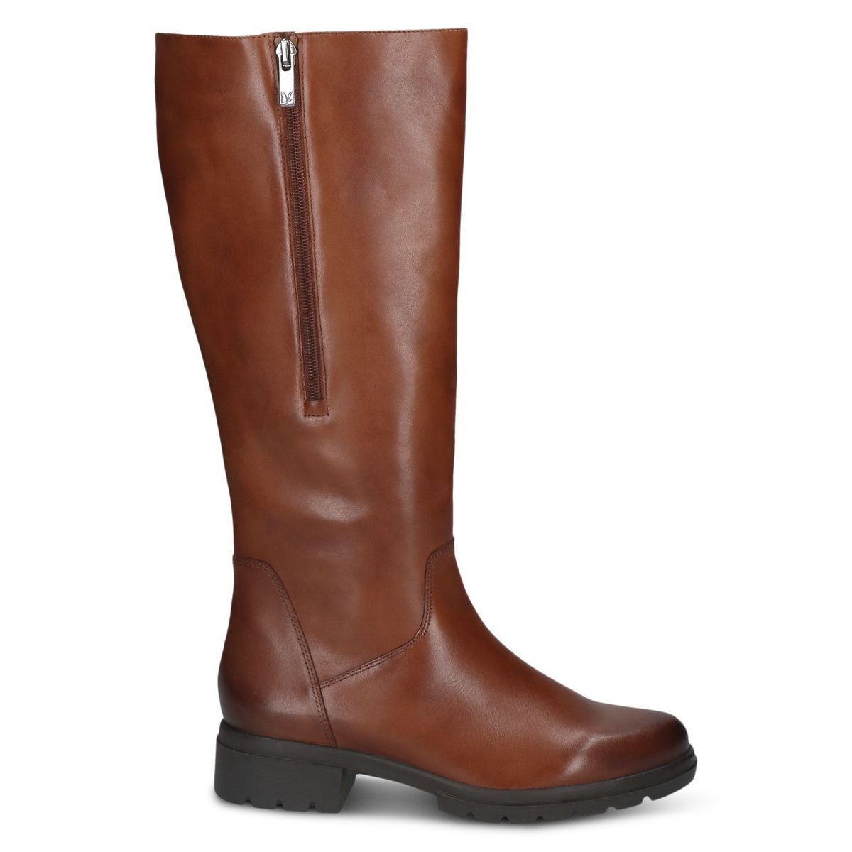 Bottes en cuir marron mocca combiné, CAPRICE