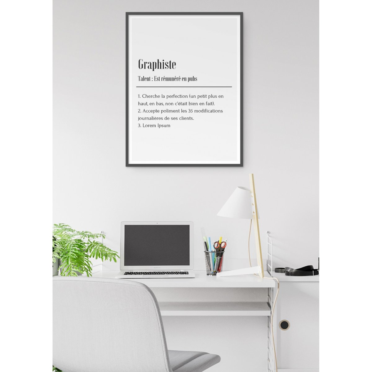 Affiche Définition Graphiste blanc, L'AFFICHERIE