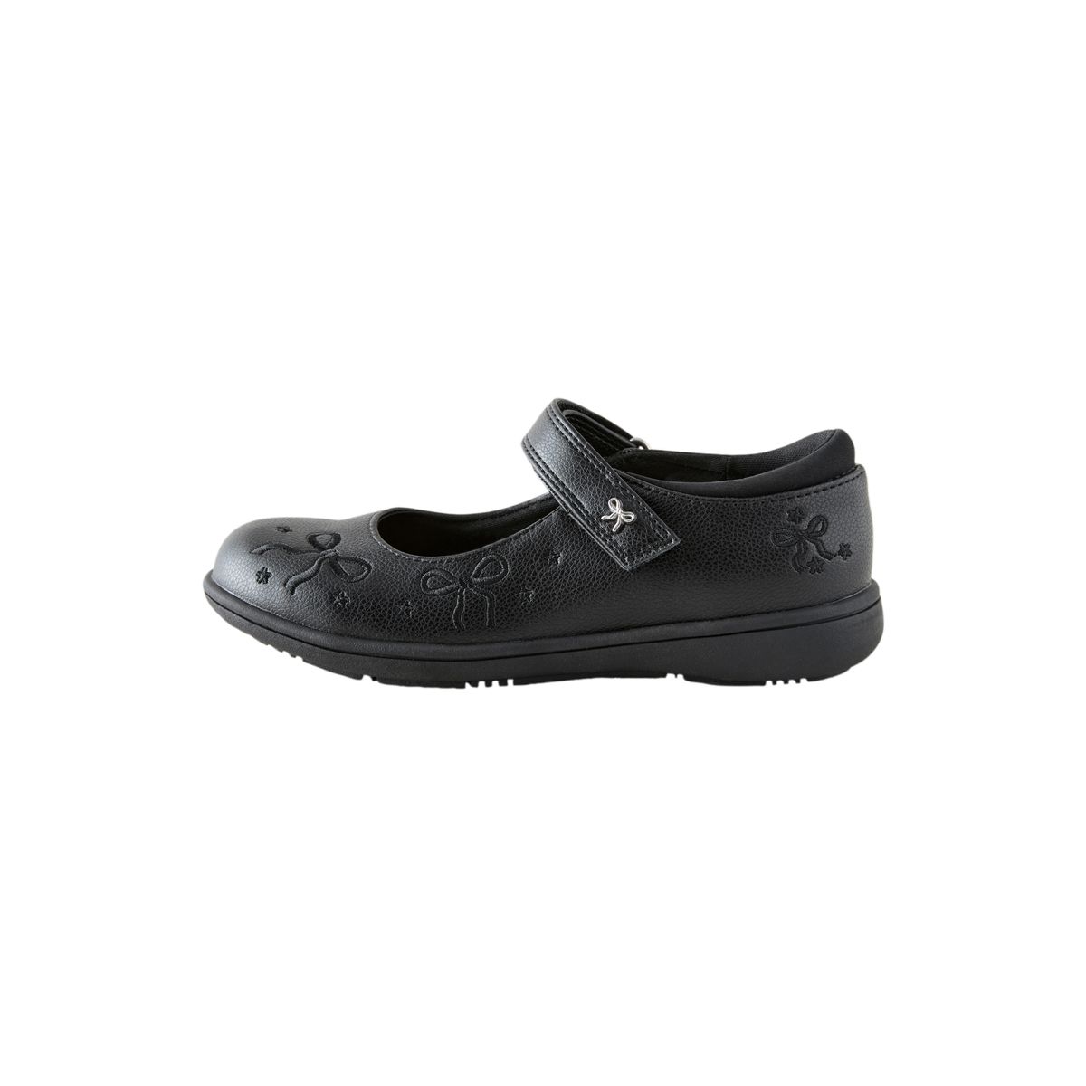 Babies d'école avec nœud brodées noir mat, NEXT