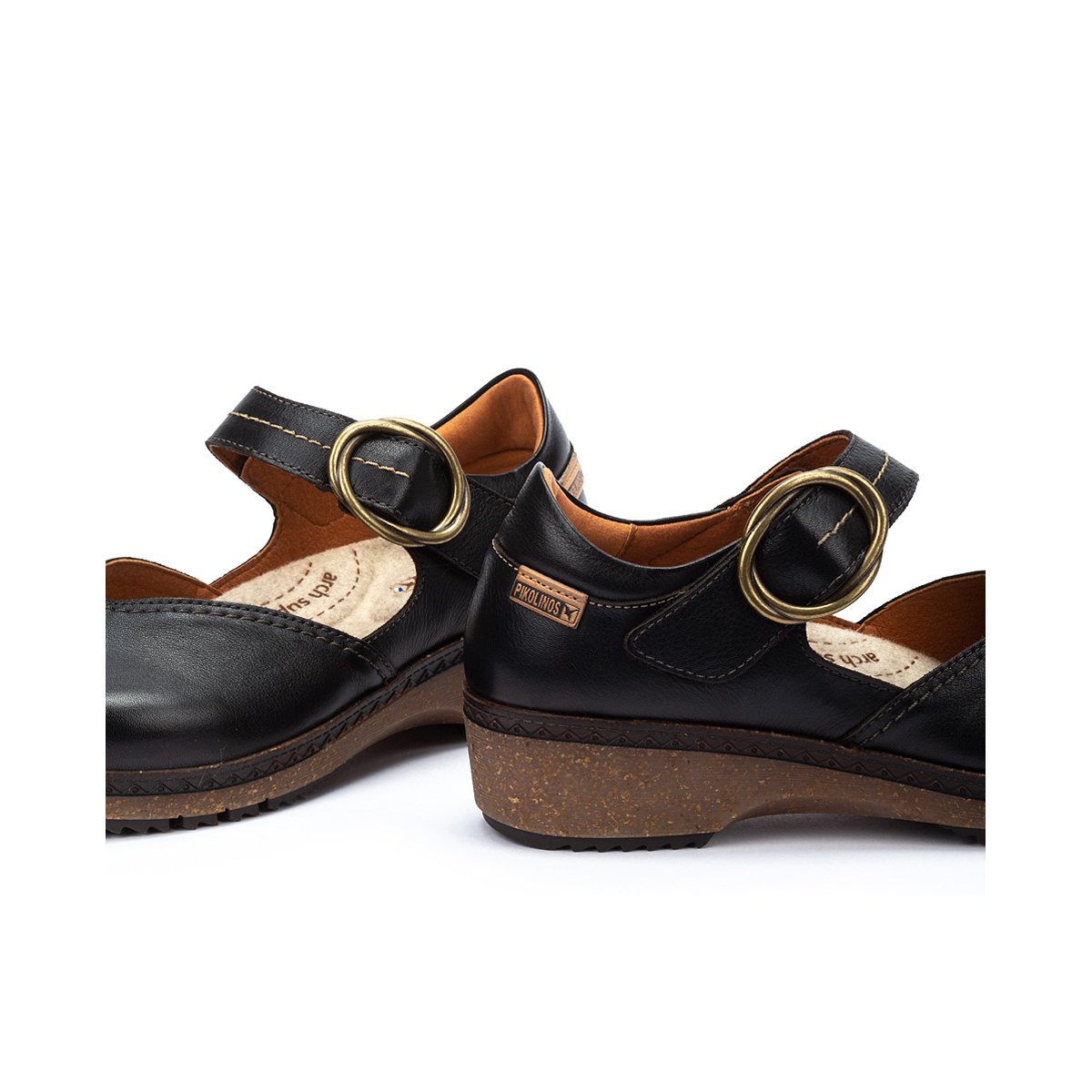 Chaussures plates cuir Granada black, PIKOLINOS