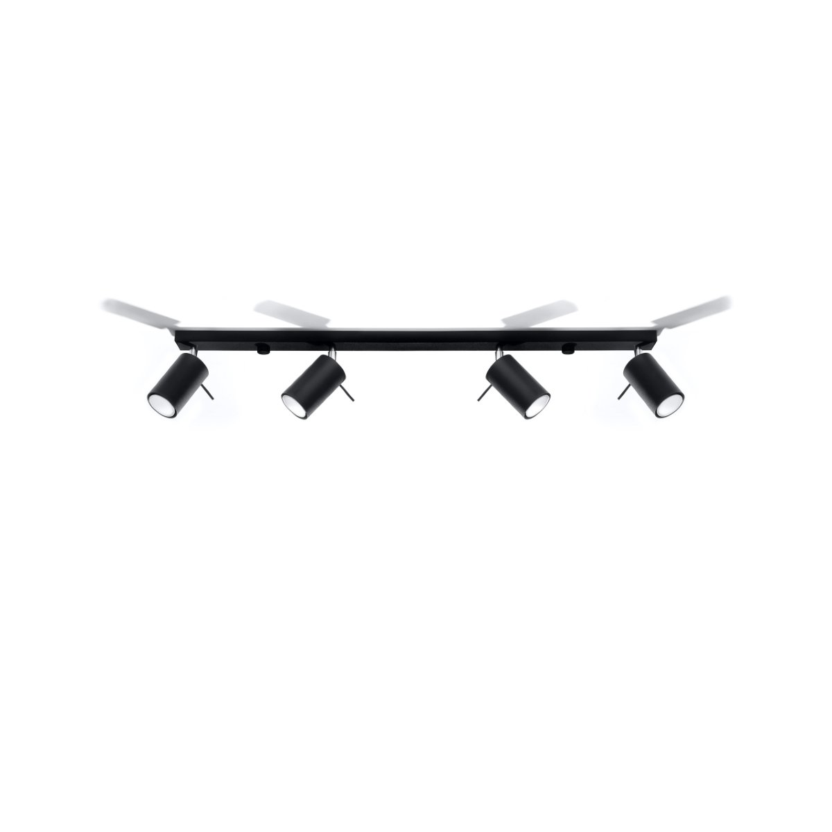 Plafonnier Acier Noir GU10 4 Ring noir, EDEN
