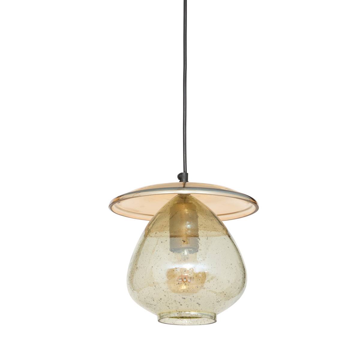 Suspension boule en verre recyclé NATEO ambre, ATMOSPHERA