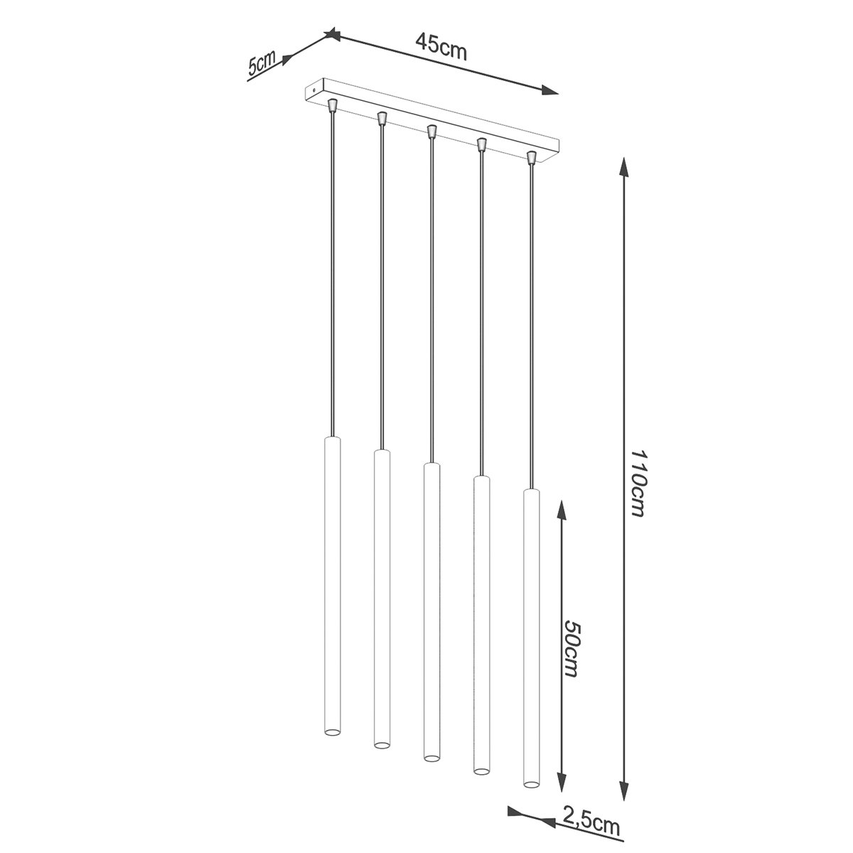 Suspension Acier Doré G9 5 Pastelo Line jaune, EDEN