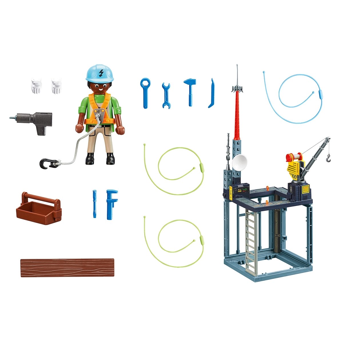 Starter Pack Plateforme de construction rouge, PLAYMOBIL