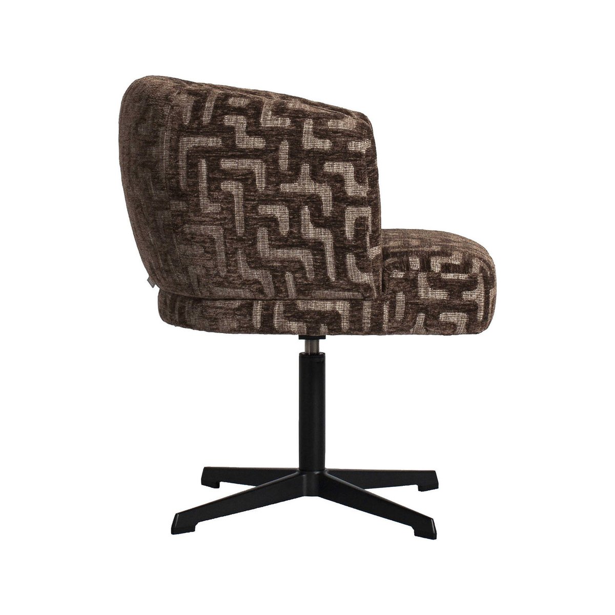 Chaise de salle à manger pivotante marron labyrinth et noir, RECOLLECTION