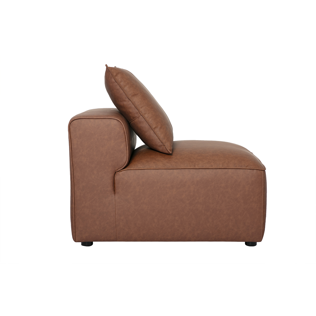 Module droit pour canapé en cuir marron FERGUS marron, MILIBOO