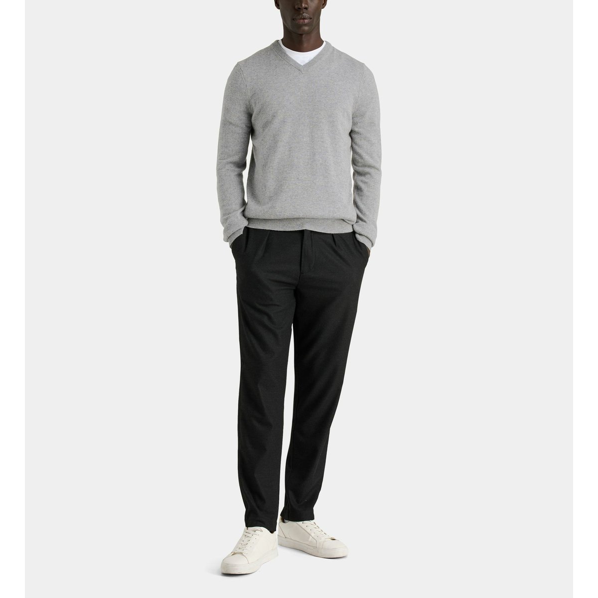 Pull droit nachve cachemire gris clair, GALERIES LAFAYETTE