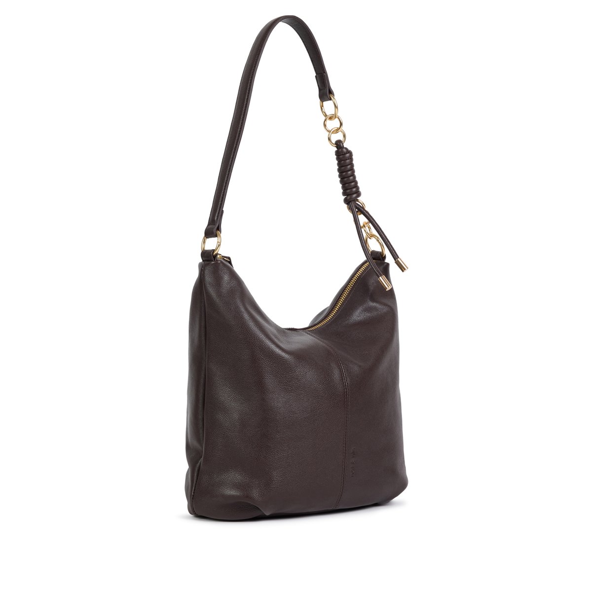 Sac à main en cuir avec chaîne SORA chocolat, NAT & NIN