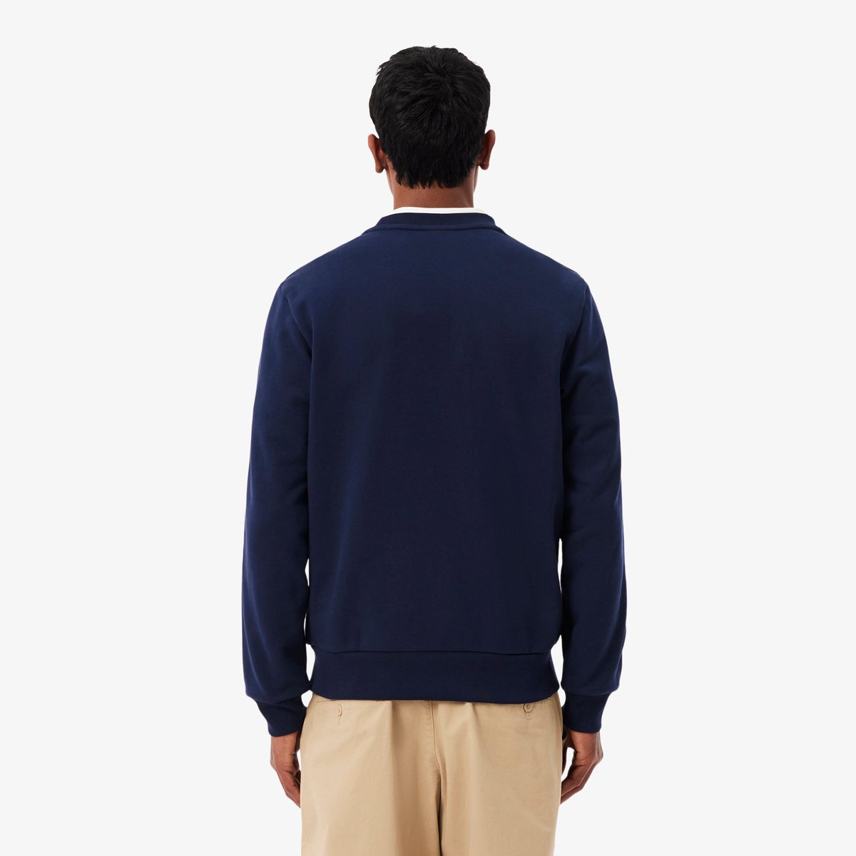 Sweatshirt molleton bande rayée bleu-166, LACOSTE