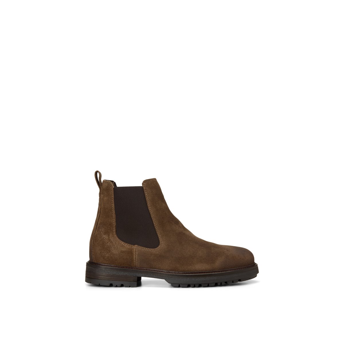 Bottines Chelsea, modèle Rony en cuir velours huilé marron, MARC O'POLO