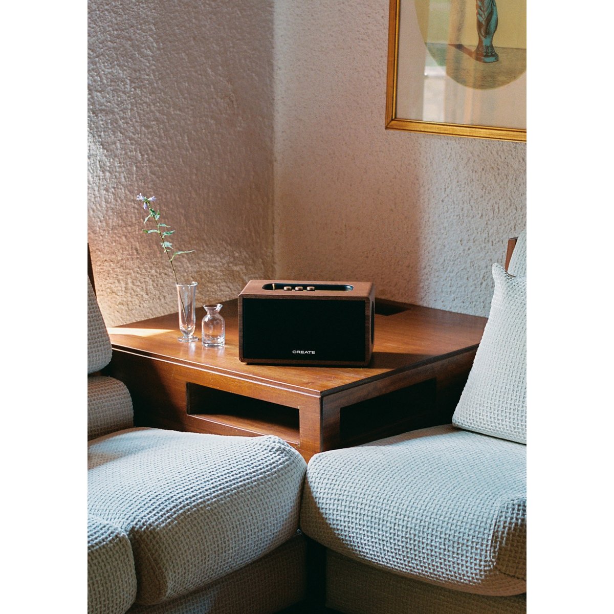 Enceinte portable 55W avec Bluetooth, USB et AUXSPEAKER RETRO WOOD bois foncé, CREATE