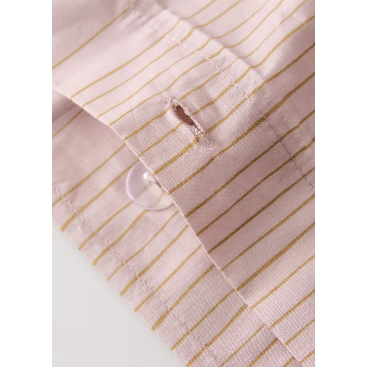 Housse de couette coton percale rayures aquarelle lit 150/160 cm rose, MANGO HOME