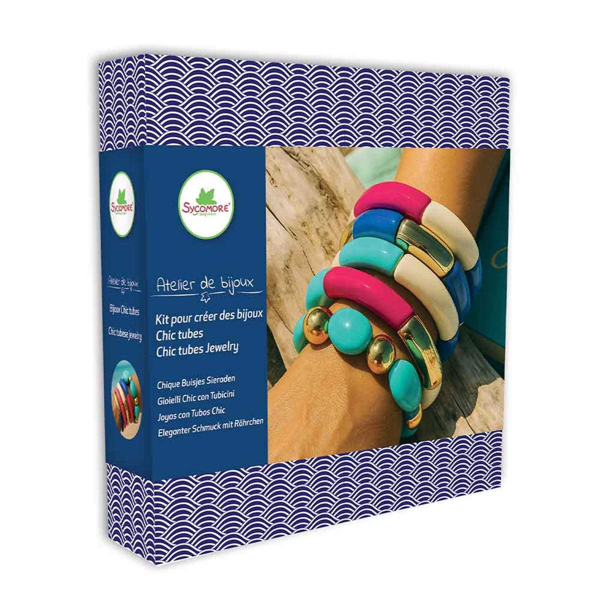 Atelier de bijoux chic tubes bleu, SYCOMORE
