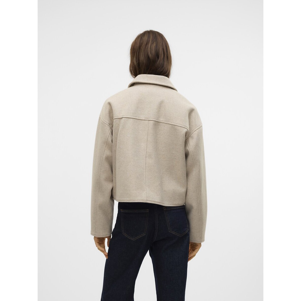 Blouson court zippé taupe clair, VERO MODA