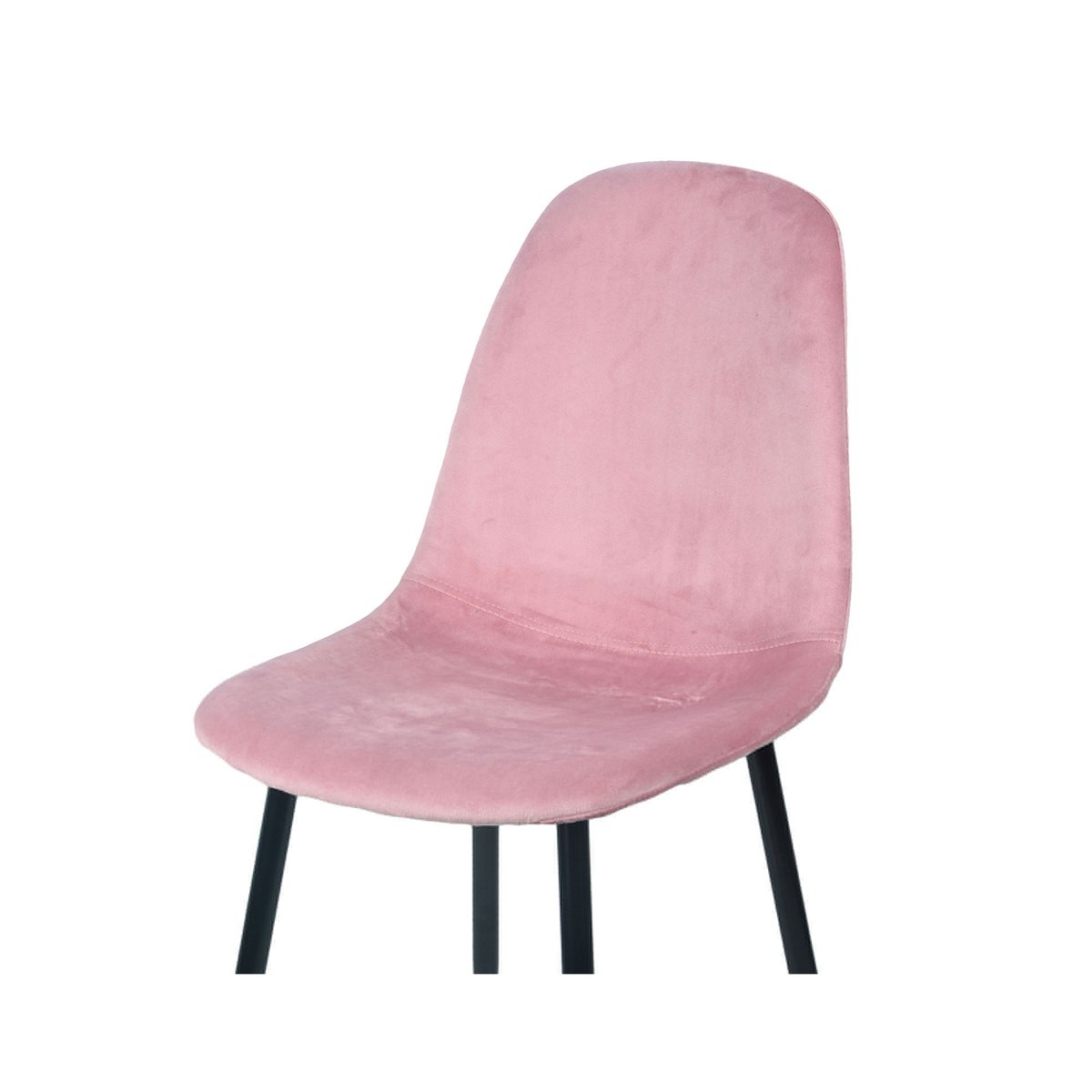 Chaise en velours rose pieds en métal noir - 44x53x88cm rose, WADIGA