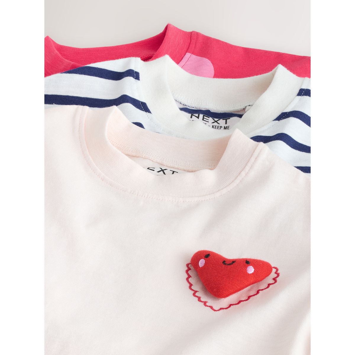T-shirt, lot de 3 cœurs rouges, NEXT