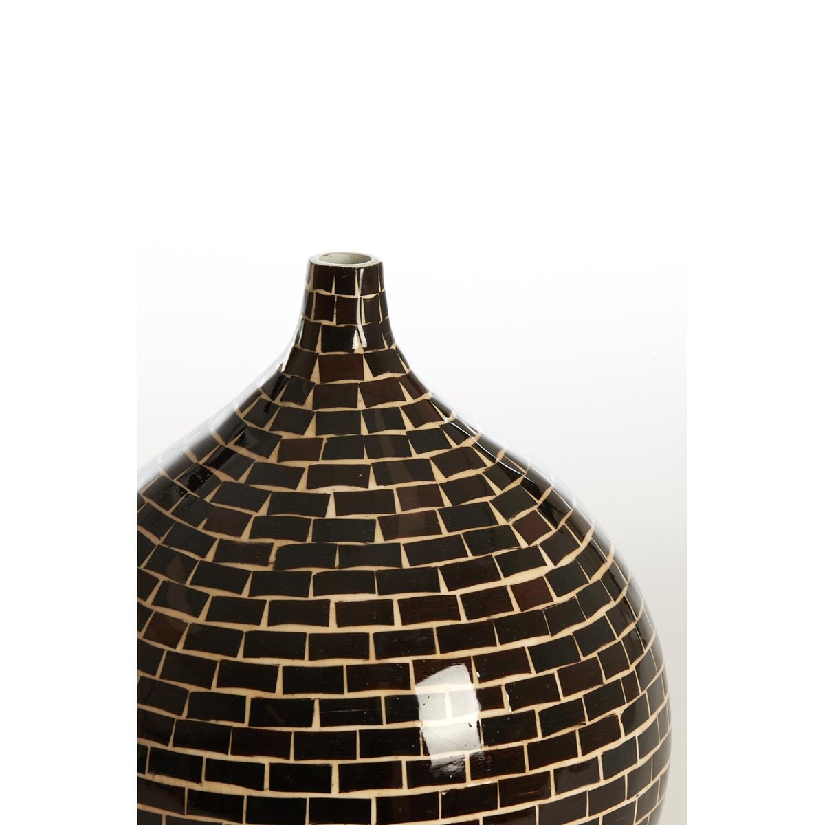 Vase Bois ELORZA brun foncé, LIGHT & LIVING